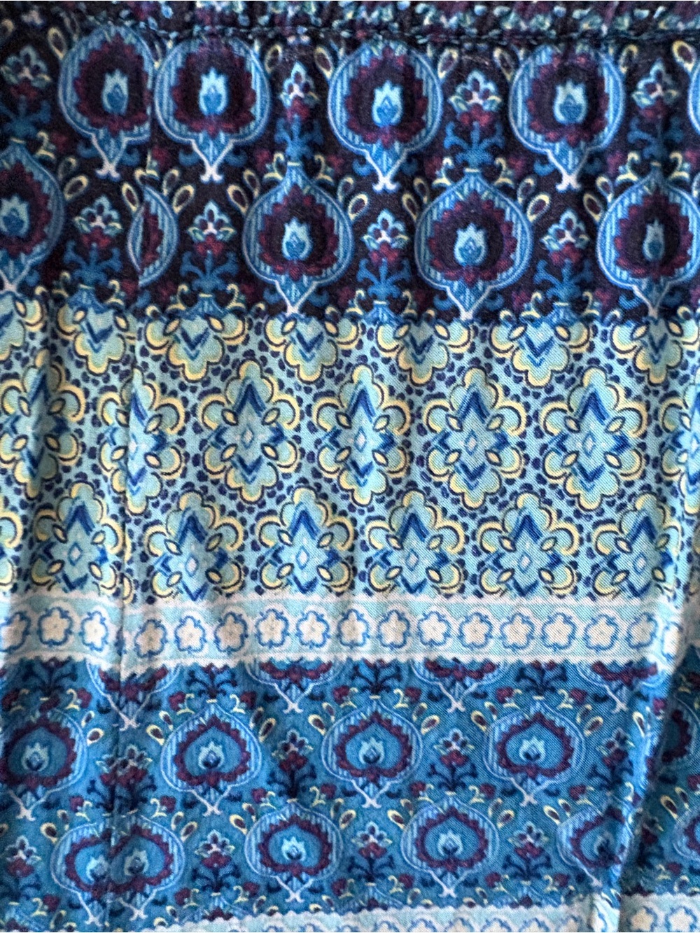 Lord & Taylor Blue Patterned Maxi Skirt - Picture 5 of 8